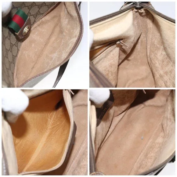 GUCCI GG Supreme Web Sherry Line Bag PVC Beige Gold 89 02 032 Auth - Picture 14 of 16